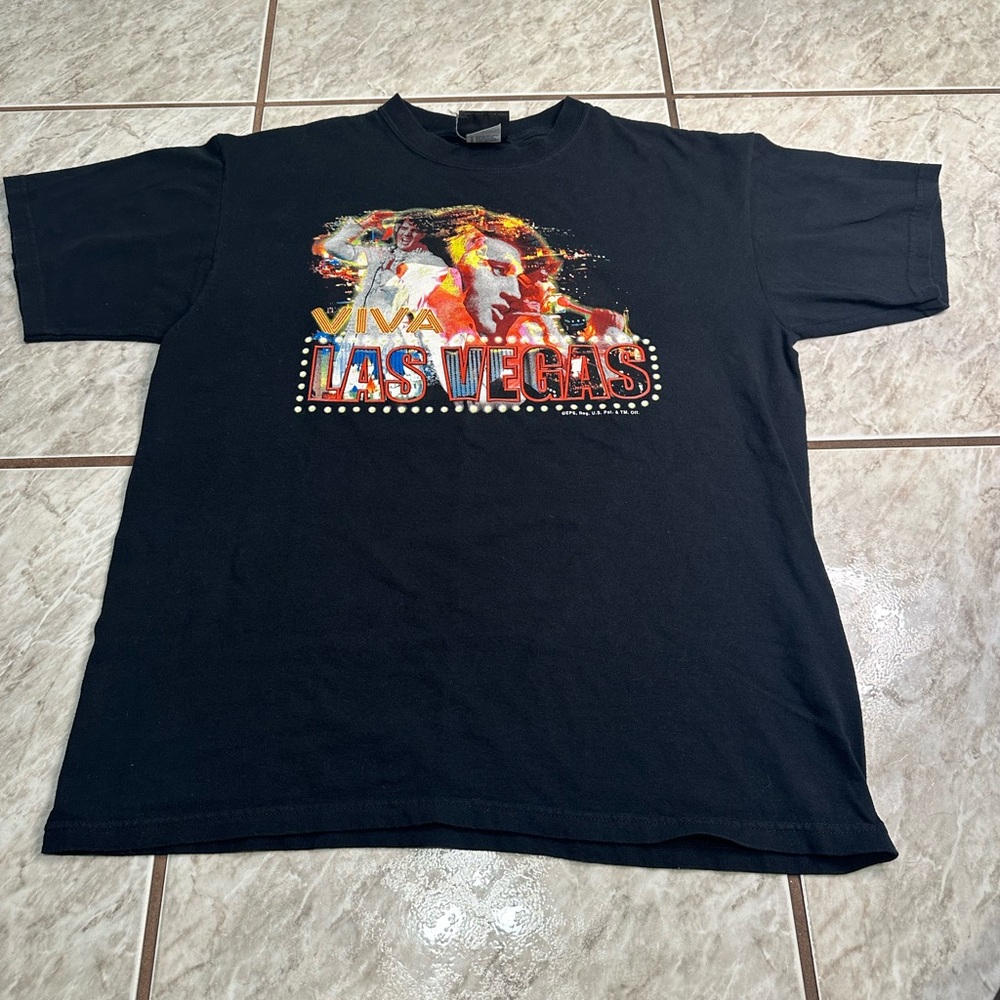 Vintage Viva Las Vegas Elvis Men’s Black T-Shirt Size L